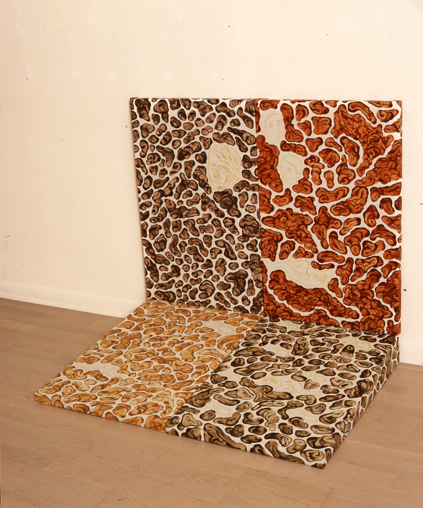 1997-From-The-serie-Die-Welt-Alls-Vorstellung,-1997-Mother`s-milk-and-pigment-on-canvas,-4-parts-71-x-50-x-11-3-cm-(2),-79-x-50-cm,-Photo-Kenneth-Olson-a